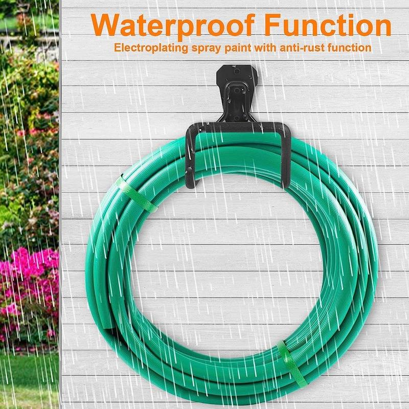 Cast Iron Garden Hose Holder for Summer, 1 Count Wall Mounted Water Hose Holder for Outside Yard, Sturdy Hose Reel Hose Hooks for Water Hose, Garden Tools, Gardening Hose Mount