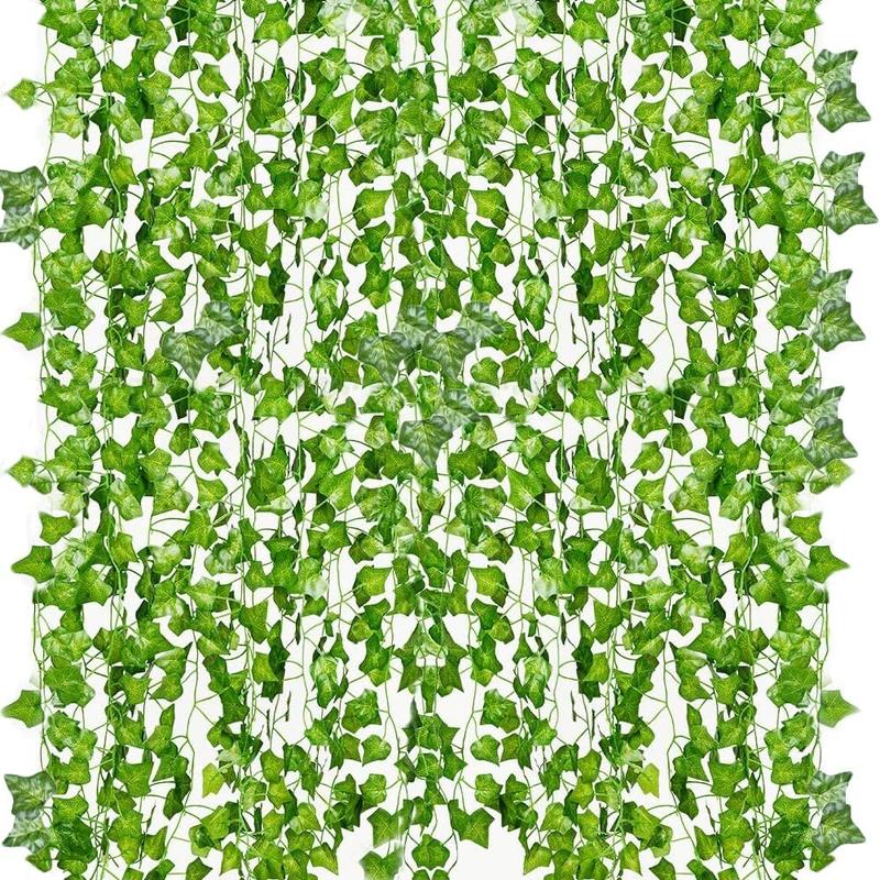 12 Pack 84 Feet Fake Ivy Leaves Vines Artificial Garland Greenery Hanging Plants for Bedroom Decor Aesthetic, Party Wedding Wall