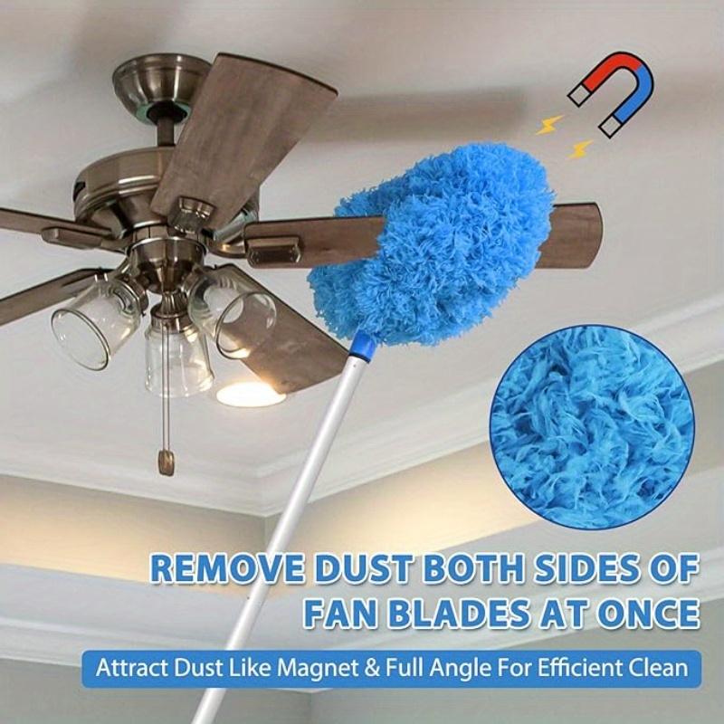 Microfiber Feather Duster Extendable Duster, Ceiling Fan Duster with Extension Pole, Long Handle Dusters for Cleaning Ceiling Fan, High Ceiling, Blinds, Furniture & Cars