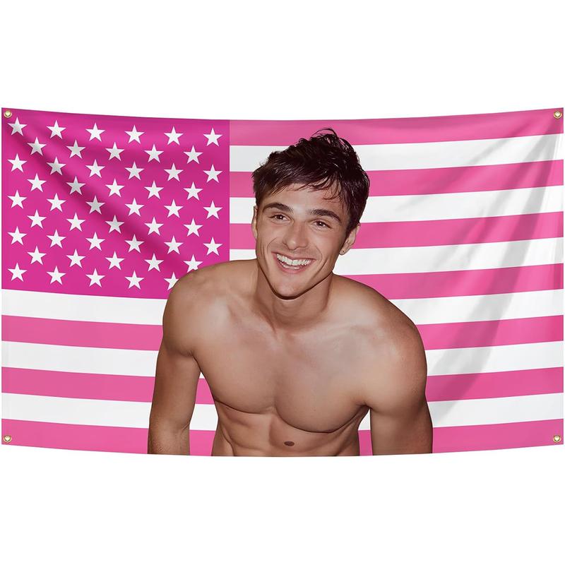 Jacobo Elordie American Flag 3x5Ft Pink Tapestry for Wall Hanging Banner Dormitory Background Decoration Decor Durable Man Cave Flags