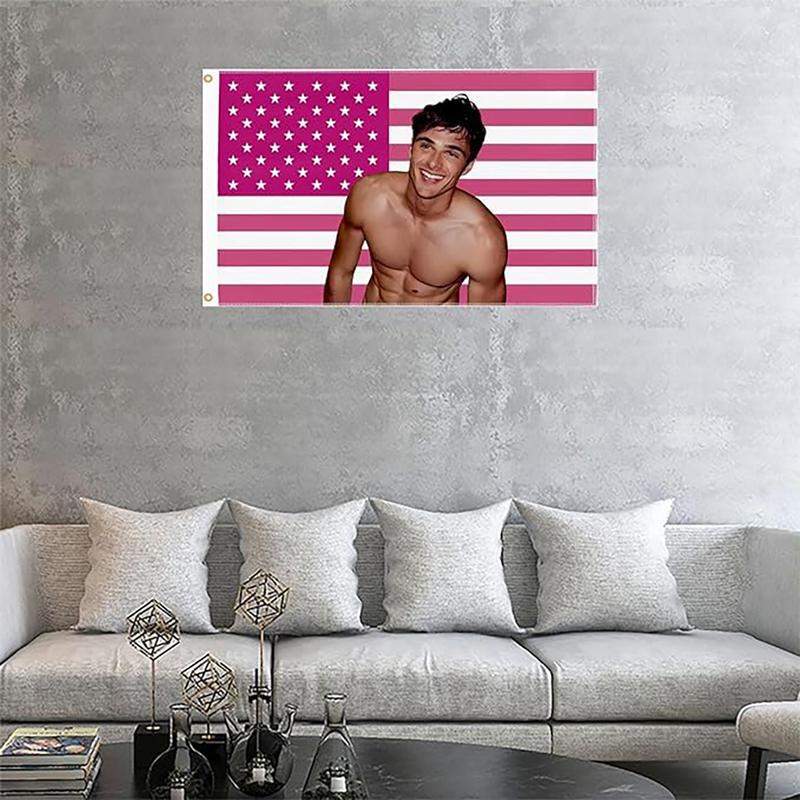 Jacobo Elordie American Flag 3x5Ft Pink Tapestry for Wall Hanging Banner Dormitory Background Decoration Decor Durable Man Cave Flags