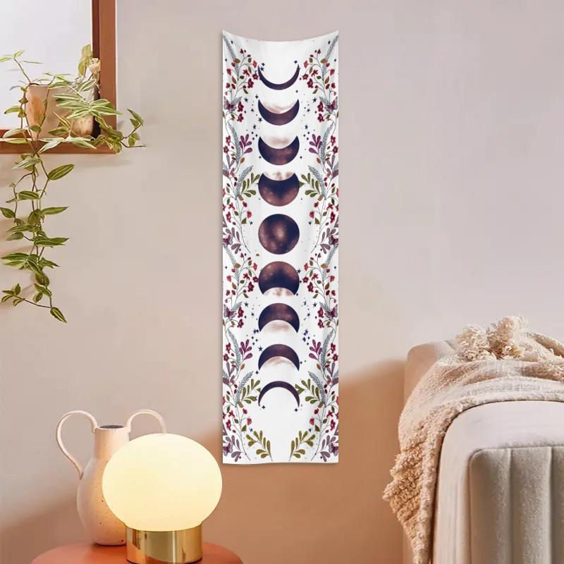 Mushroom Flower Butterfly Moon Phase Pattern Tapestry, Home Decor Accessories Psychedelic Wall Art Hanging Blanket, Wall Decor, Bedroom Accessories