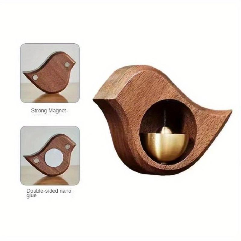 Wooden Bird Shaped Door Bell, Mini Cute Creative Reminder Decoration, Hanging Decor for Home Living Room Bedroom Dining Room Office