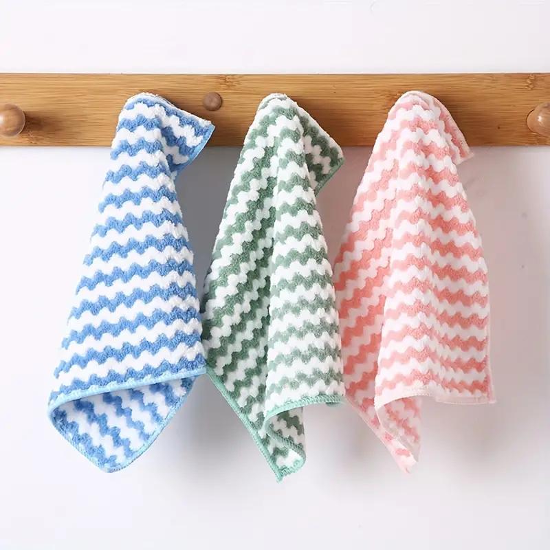 Absorbent Oil-Free Dishcloth: Cationic Kitchen Cleaning, Rainbow Design, Thickened Table Cloth - Viscose Polyester Fiber