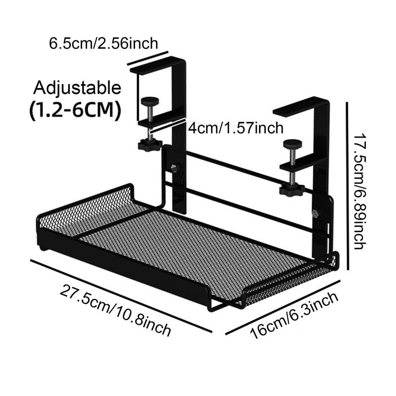 Under Desk Storage Rack, 1 Count Under Desk Cable Management Rack, Cable Management Holder, Desk Organizer for Home Office