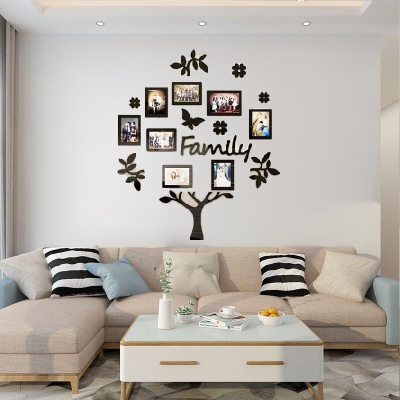 Family Tree Design Wall Sticker, 1 Set Creative 3D Acrylic Wall Decal, Wall Art Decor for Home Living Room Bedroom