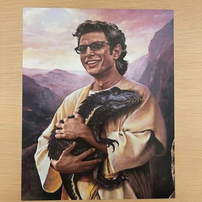 Saint Jeff Goldblum. Jurassic Park. Dinosaur art Decor Gift Photo Poster