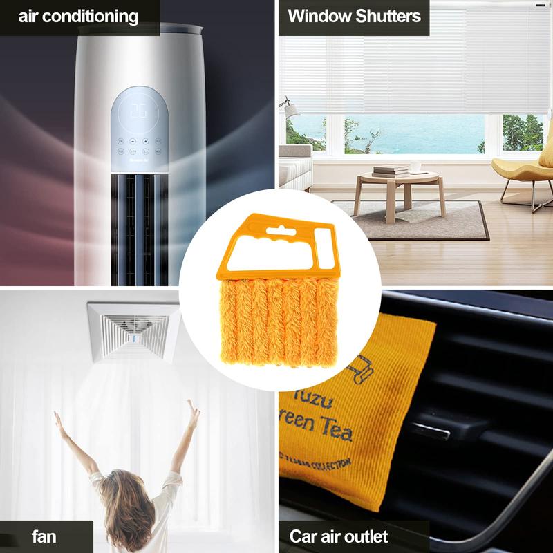 2 count Window Venetian 7 Finger Dusting Cleaner Tool and 1 count Window Blind Cleaner Duster Brush Hand-Held Window Shutters Venetian Shades Brush Window Air Conditioner Duster Dirt Cleaner … Yellow