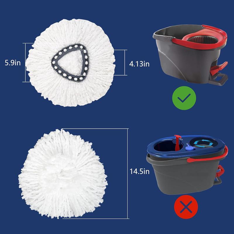 2 Pack Mop Replace  Compatible with O Cedar 1 Tank System Spin Mop Refill and Bucket, Easy Wring Microfiber Spin Mop Replacement , 360 Degree Spin Mop  Replacement for Floor Cleaning