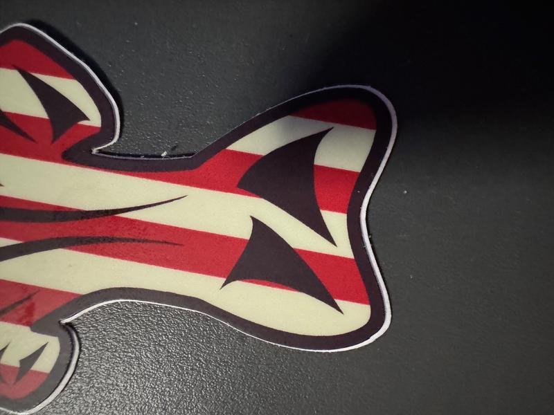 Fishing At Work - USA Flag Largemouth Bass Sticker