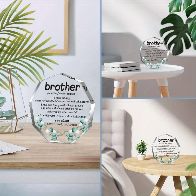 Brother Definition Gifts from Brother Sister, Thank You Gifts for Brother, Birthday Gifts for Brother, Father's Day Gifts for Brother, Acrylic Plaque Desk Decorations Signs