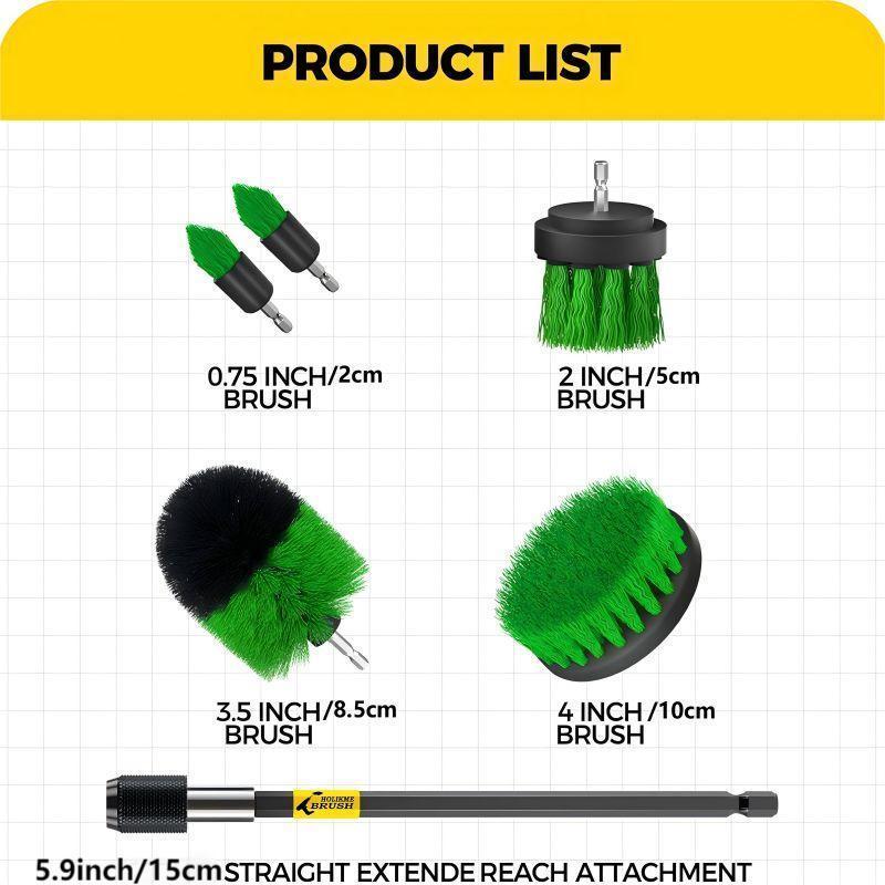 Drill Brush Power Scrubber Cleaning Brush, Cleaning Brush with Extended Long Attachment Set, Drill Scrub Brushes Kit for Tub, Shower, Tile, Bathroom