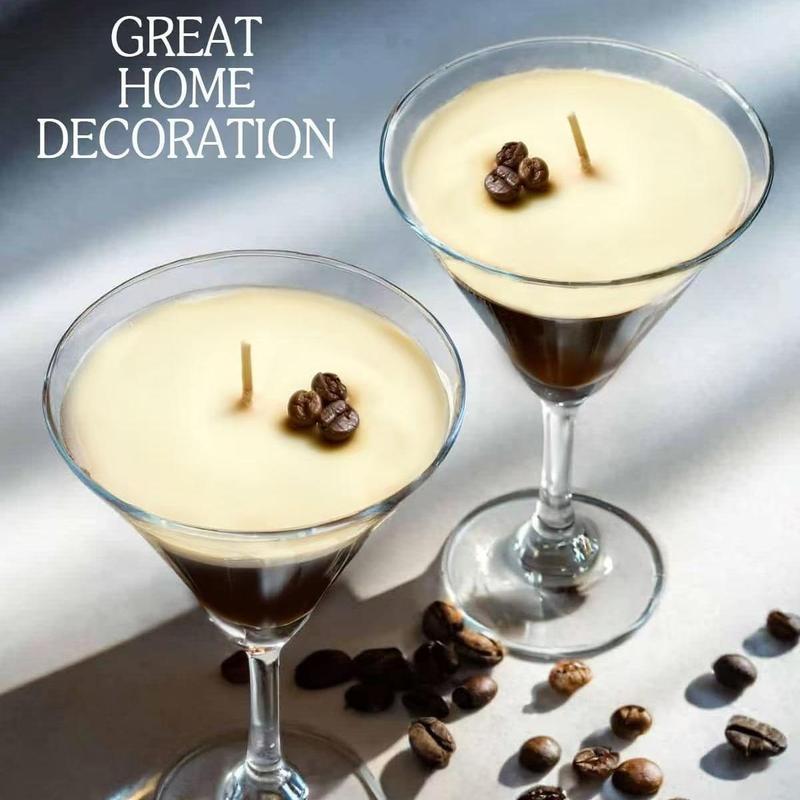 Handmade Espresso Martini Candle Decor with Natural Soy Wax and Cotton Wicks