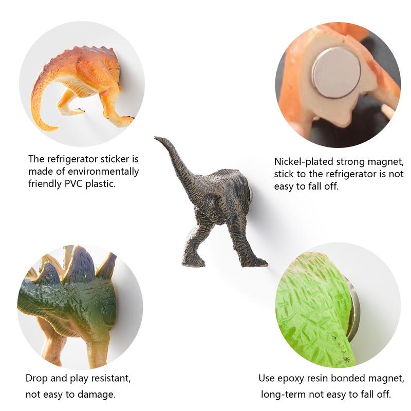 Set of 10 Dinosaur Tail Magnetic Fridge Decor - Unique Decorative Magnets for Home or Office Decoration