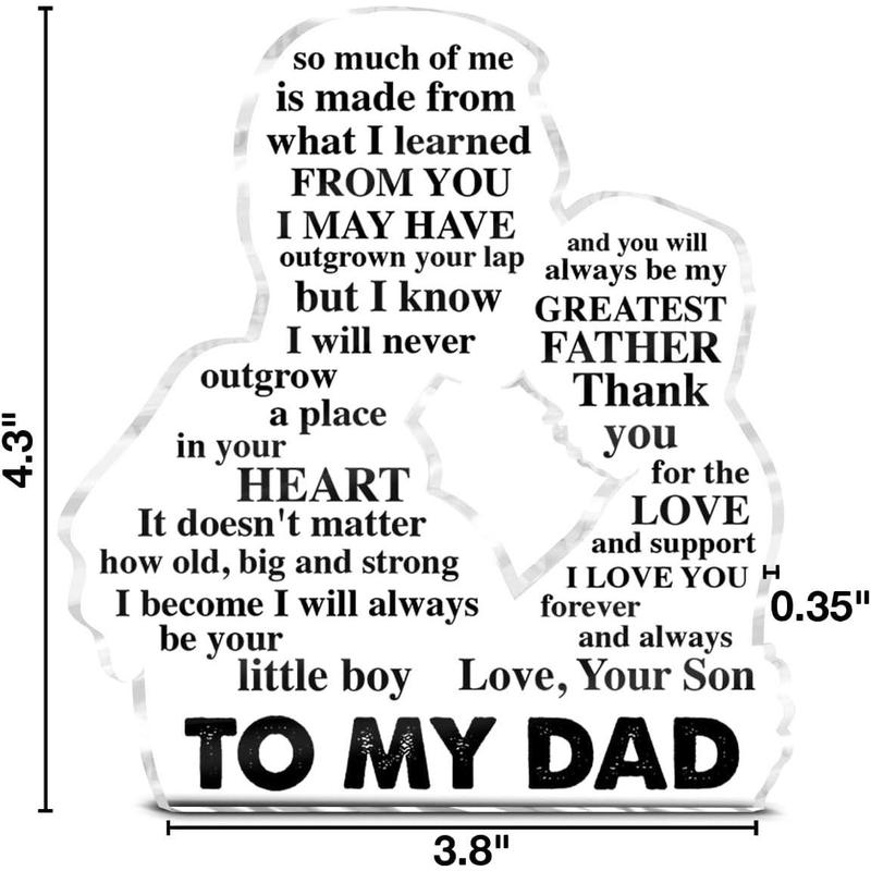 Dad Gift From Son, Christmas Gifts, Best Dad Gift Ideas, Thank You Gifts for Dad, Dad Acrylic Sign Keepsake Father's Day Birthday Present