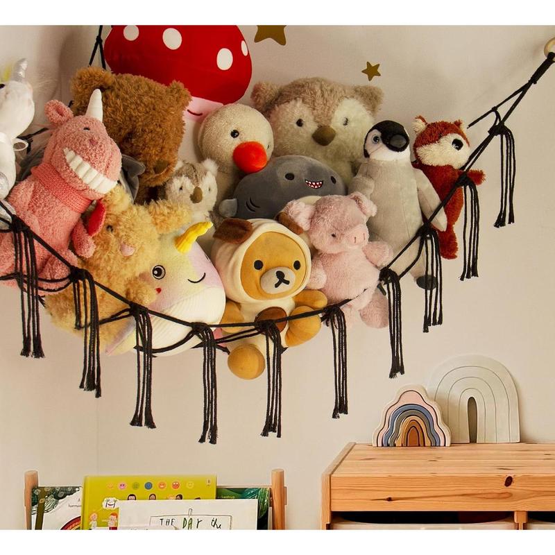 Stuffed Animals Storage Hammock Net Corner Large Adult Toy Hammock Hanging Organizers Storage Home Living Boys Room Decor Cute Funny Stuff Gifts Decorations