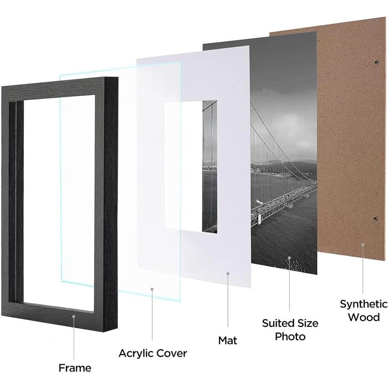 8x10 Picture Frames Set of 9 Classic Gallery Wall Frame Set, Displays 5x7 with Mat or 8x10 No Mat, Picture Frames Collage Wall Decor, Black Frames for Home Decor