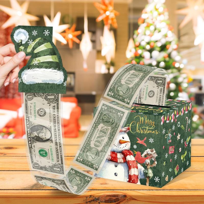 Christmas Party Gifts, Money Box for Cash Gift, Merry Christmas Money Gift Box with Pull Out Card and Cash Holder, Christmas Money Box Pull Surprise, Christmas Money Pull Box for Kids Adults