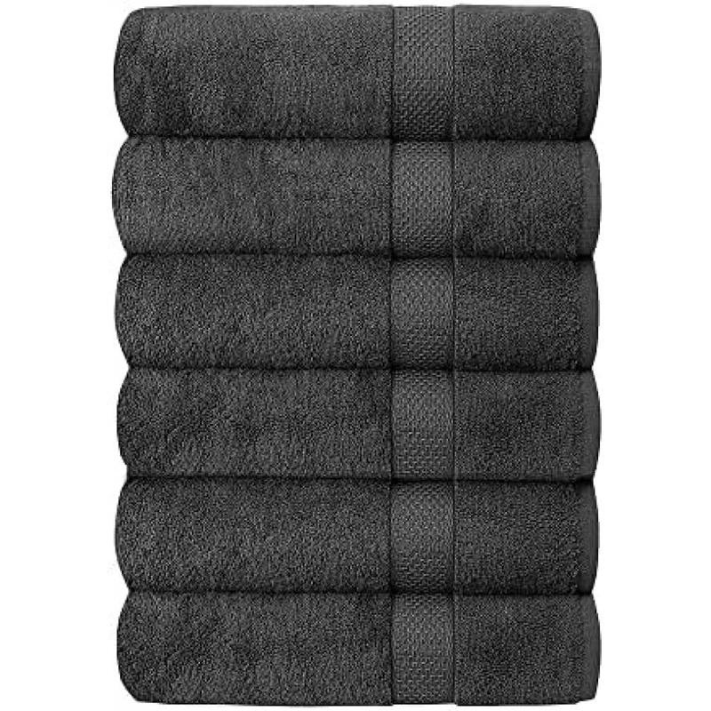 Hotel  Spa 100% Cotton Bath Towels Set of 624x48 inch Ultra Soft Large Bath Towel Set Highly Absorbent Daily Usage Ideal for Pool Gym Pack of 6  weight