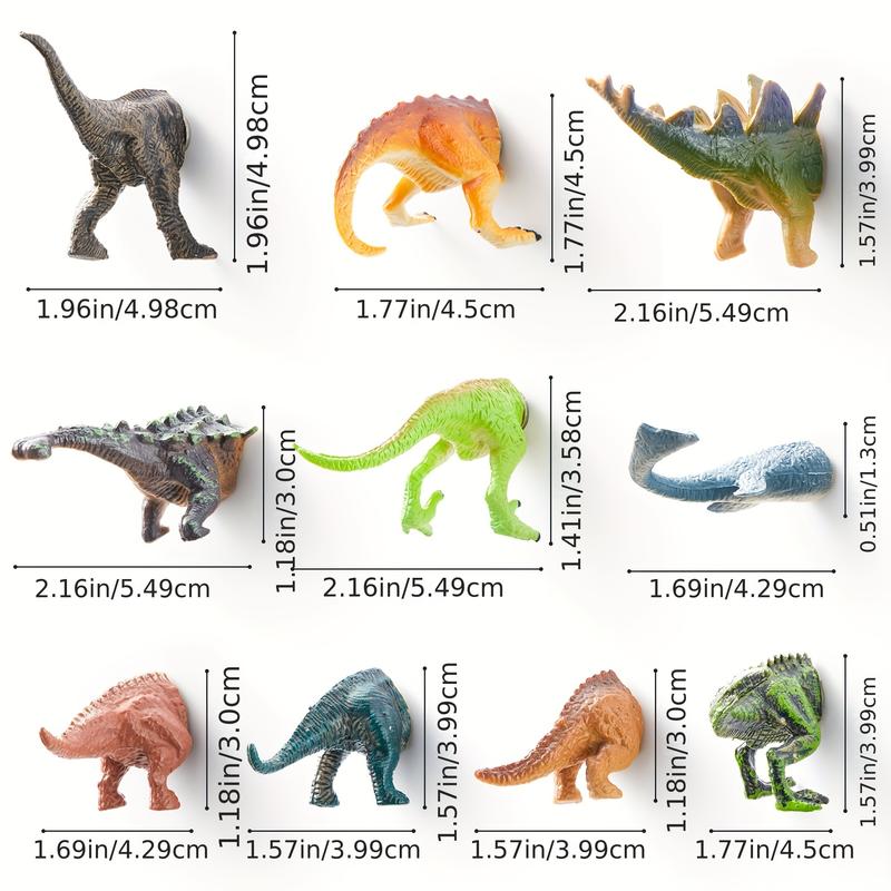 Set of 10 Dinosaur Tail Magnetic Fridge Decor - Unique Decorative Magnets for Home or Office Decoration