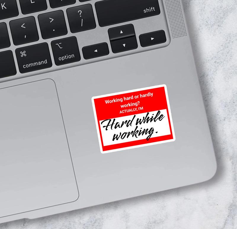 Working Hard or Hardly Working sticker, Union Pipeline Sticker, Construction Sticker, Electrician Sticker, Hard Hat Sticker, Tool Box Decal, Funny sticker, Meme Sticker, Sticker for Laptop, Planner, Scrapbook, Water Bottle, Books