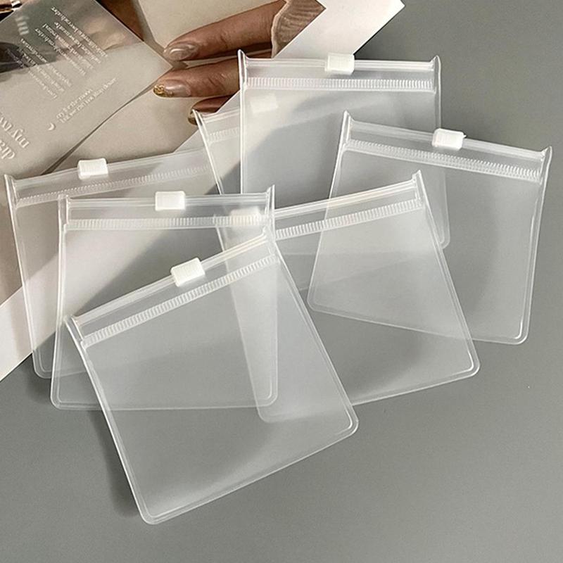 Clear Dust-proof Jewelry Storage Bag With Zip, 10pcs Thickened Frosted Square Storage Bag, Durable Waterproof Storage Bag For Necklaces & Rings & Earrings, Summer Gift, Travel Essentials, Jewelry Organizer