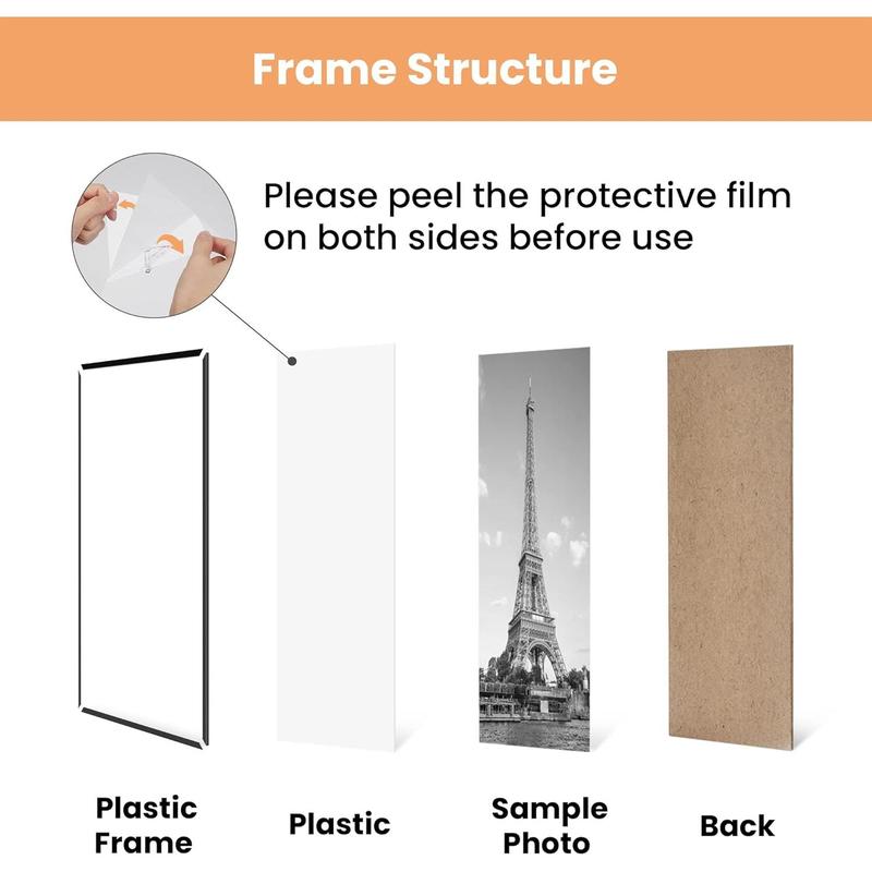 Frame Black 3 Pack, Poster Frames for Horizontal or Vertical Wall Mounting, Scratch-Proof Wall Gallery Photo Frame Decor Gift Hanging Plastic