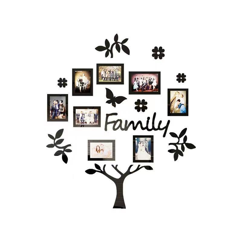 Family Tree Design Wall Sticker, 1 Set Creative 3D Acrylic Wall Decal, Wall Art Decor for Home Living Room Bedroom