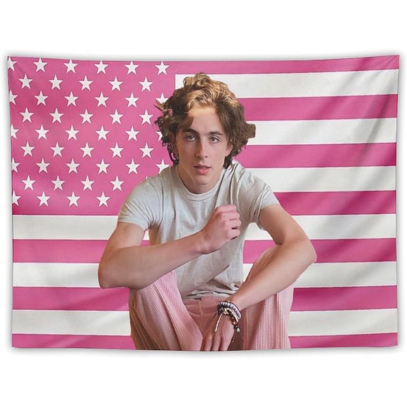 American Timothee Flag Tapestry Chalamet Poster Suitable for College Dormitories, Bridal Chambers, Living Rooms, Dormitories, Background Decorations, National Flag Gifts Merch 30