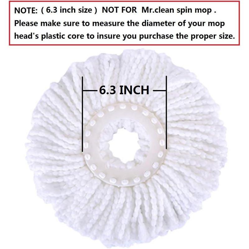 6 Pack Spin Mop Replacement Heads, [6.3 Inch,Round Shape] Microfiber Mop Refills for Easy Cleaning 360 Degrees Spin Mop, (6 Colors)