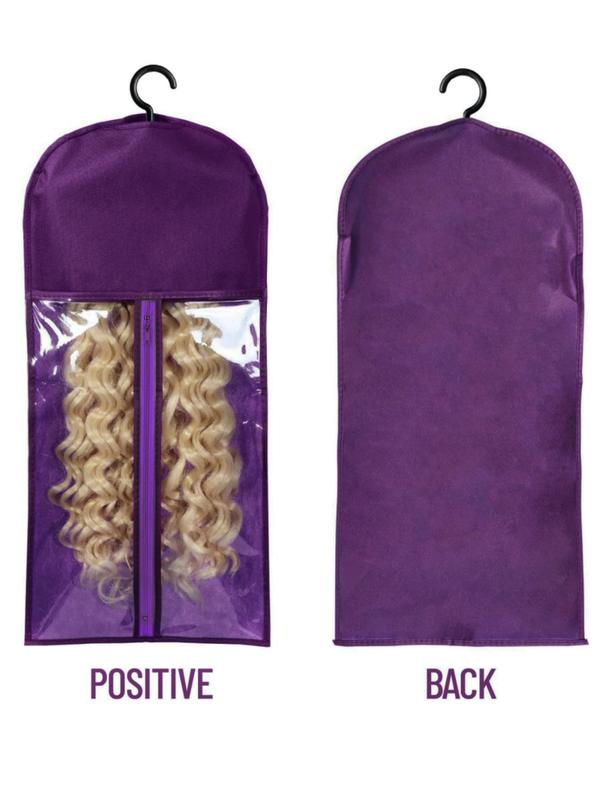 Hair Extension Storage Bag, Dust-proof Wig Storage Bag with Hanger, Hair Salon Tools & Accessories for Women & Girls