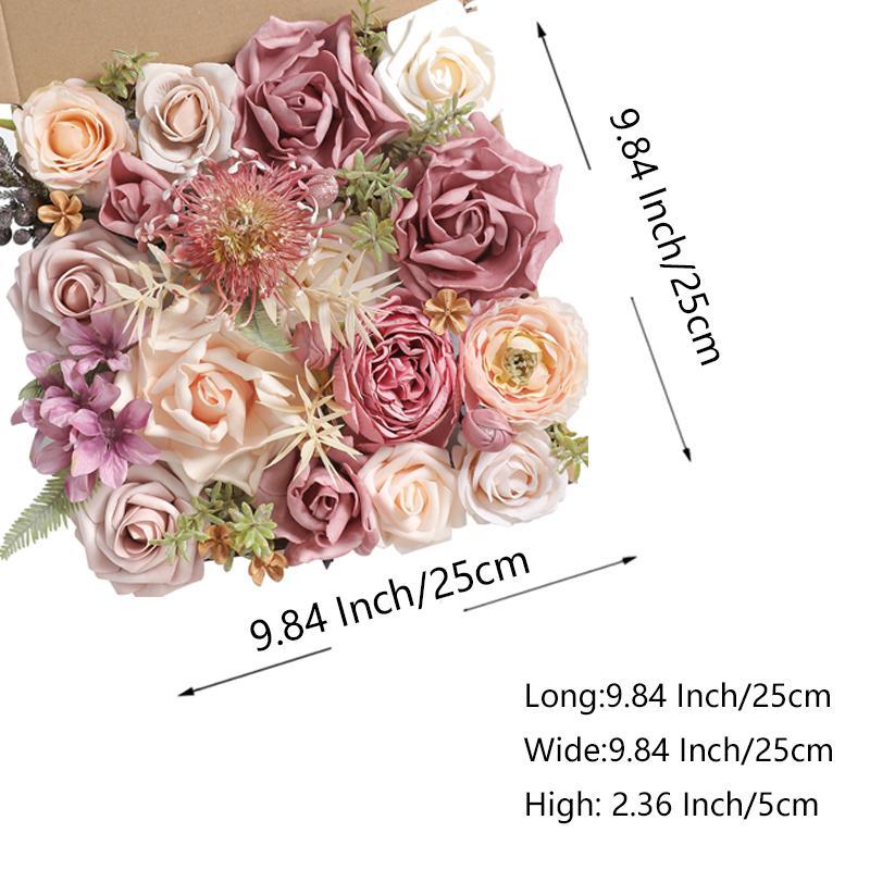 Artificial Flowers Combo Box Set, 1 Box Faux Realistic Silk Cloth Plastic Flower, Decorative Plants for Home Wedding Porch, Summer Decorations for Home