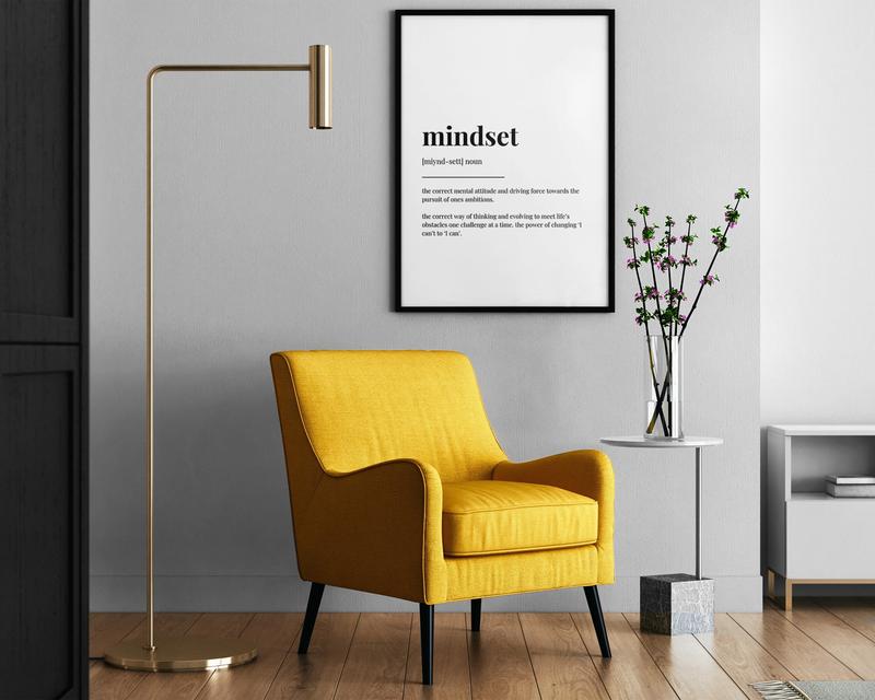 Mindset Definition Poster Prints No Framed, Gifts For His Her, Bedroom Wall Decor, Wall Art Home Decor, Poster For Room