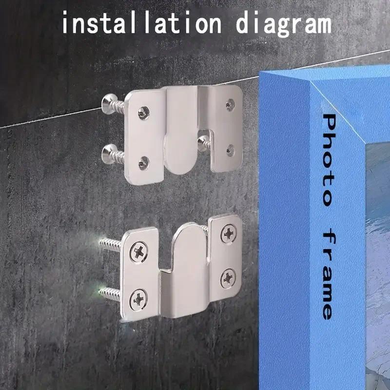 Interlock Hanging Buckle, Flush Mount Bracket, Furniture Connector, Wall Picture Frame Hanger, Display Photo Frame Hooks