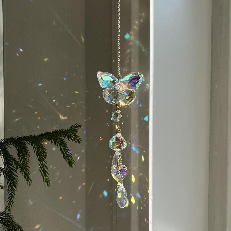 Creative Dragonfly Or Butterfly Design Hanging Decor, Artificial Crystal Sun Catcher, Hanging Decor for Home Indoor Outdoor Garden Yard, Home Decor