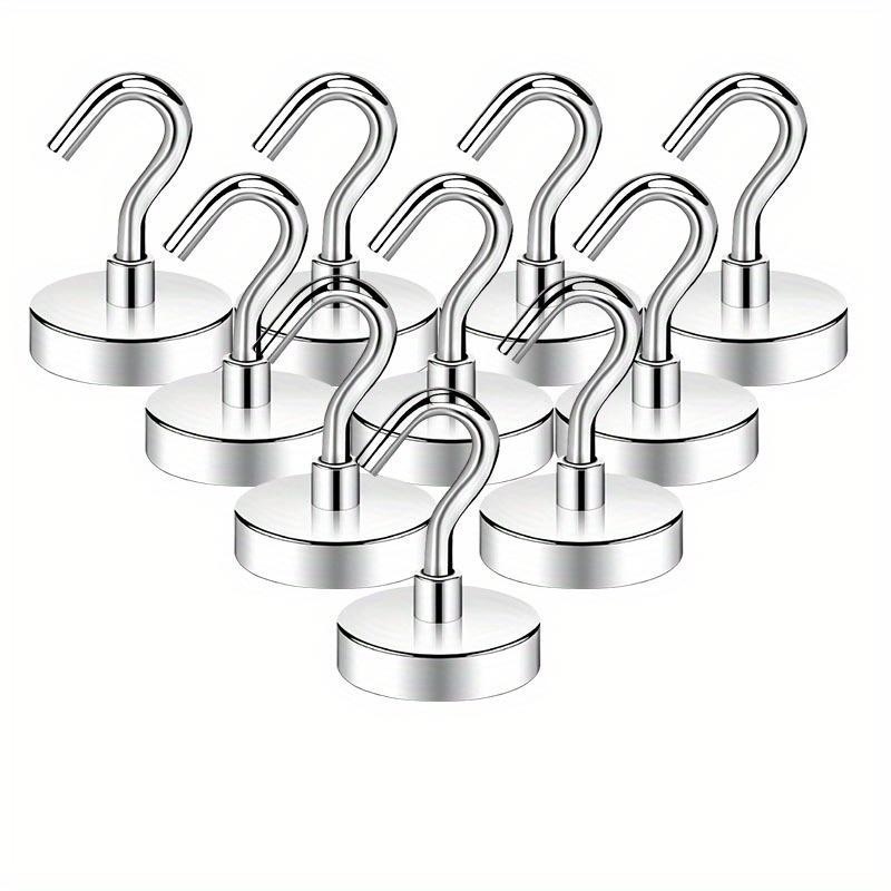 Magnetic Hook, 10pcs Stainless Steel Magnetic Hook for Towel, Magnetic Hanger for Kitchen, Home, Workplace, Office and Garage