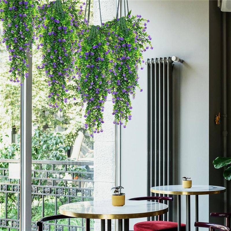 Artificial Hanging Plant, 1 2 4 8 12pcs Faux Hanging Plant, Fake Hanging Plant, Faux Hanging Flower, Hanging Plant for Home Garden Decoration