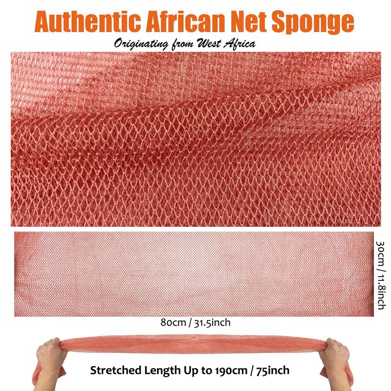 African Net Sponge Authentic Real African Exfoliating Net Bath Sponge Wash Cloth Exfoliating Washcloth African Net Cloth Body Scrubber for Shower Pink