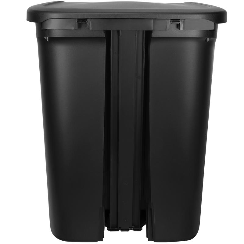 Hefty 20.4 Gallon Step-On Trash Can, Plastic Extra Large Kitchen Trash Can, Black