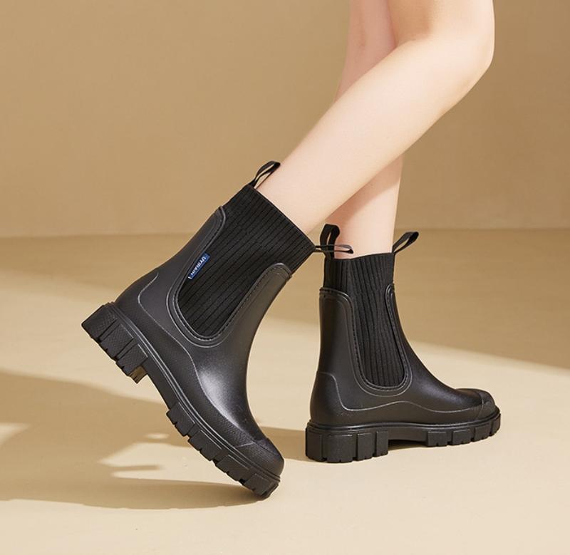 Women Short Rain Boots,Non-Slip Rainboots for LadiesOutdoor Work Rain Shoes Ankle Deck Boots Waterproof Garden Shoes Anti-Slip Rainboots