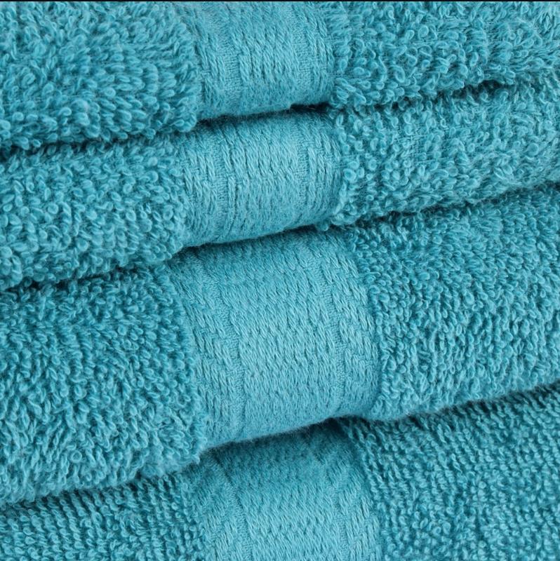 Solid Adult 10-Piece Towel Set, Turquoise and Gray