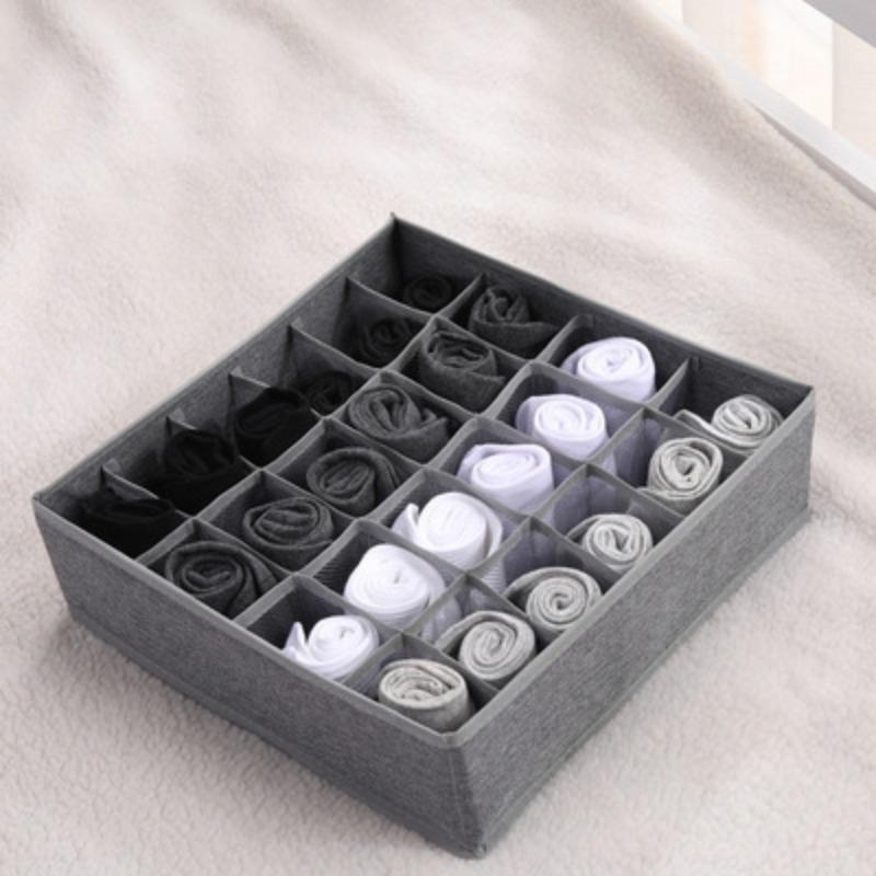 Underwear Socks Storage Bag, 2 Counts 24-grid Underwear Socks Drawer Organizer, Large Capacity Foldable Wardrobe Organizer