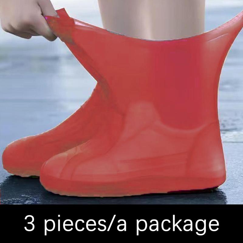 3 pairs of waterproof shoe covers, reusable waterproof latex shoe covers, non-slip rain boots protectors, suitable for outdoor use waterproof shoe covers, unisex rain boot covers