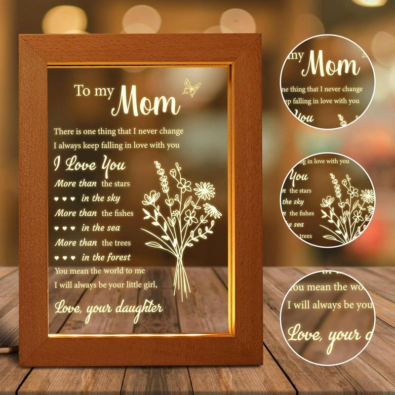 Mother's Day Gifts for Mom, Mom Gifts from Daughters Son, Birthday Gifts for Mom, Thanksgiving Christmas Gifts for Mom, Stepmom, Mother, Acrylic (6.7 * 8.3in)