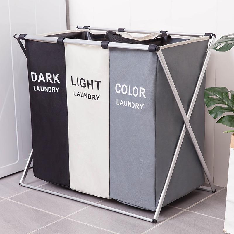  Large freestanding foldable laundry basket, clothes toys with handles for storage and organizing in dorms and home closets Organiser，Home essentials, Autumn Gifts, Bedroom Decorations