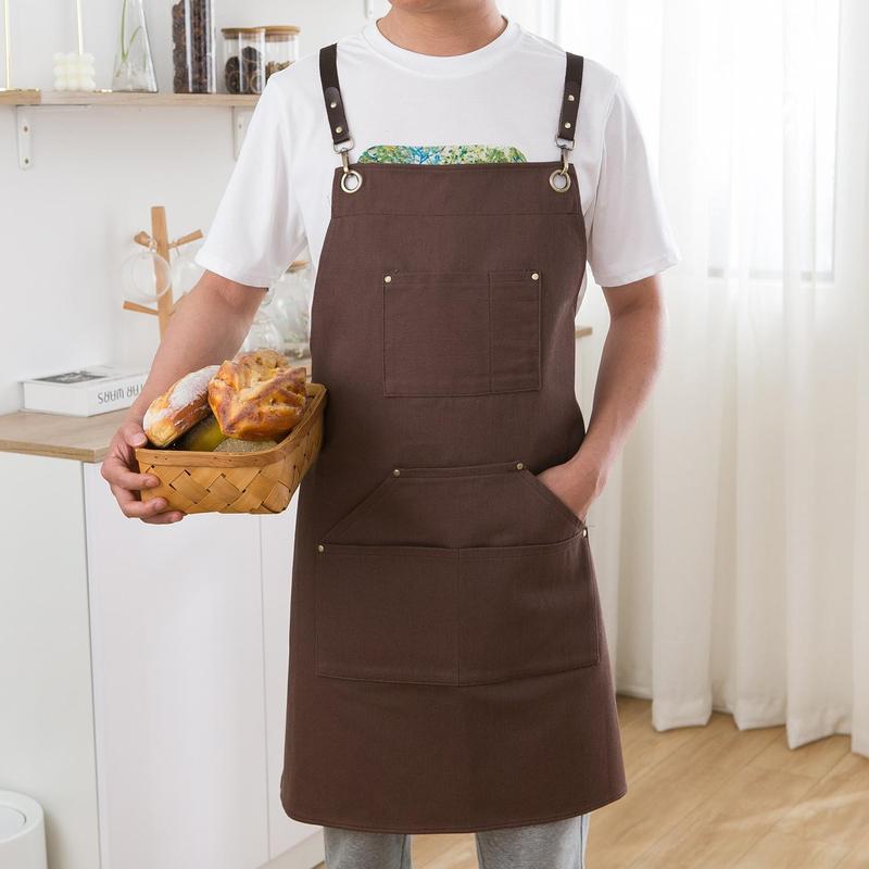 Solid Color Sleeveless Apron with Pocket, Breathable Anti-spill Apron, Multi-purpose Kitchen Apron, Home Care Supplies for Home Use