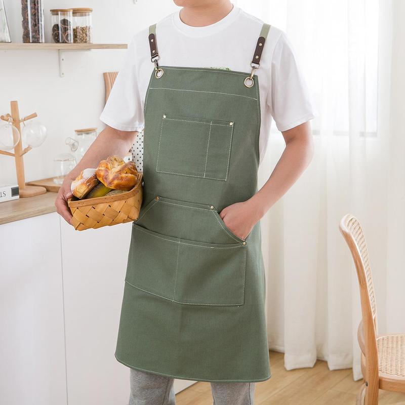 Solid Color Sleeveless Apron with Pocket, Breathable Anti-spill Apron, Multi-purpose Kitchen Apron, Home Care Supplies for Home Use