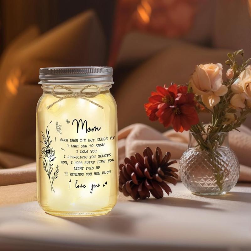 Christmas Gifts for Mom, Mom Birthday Gifts from Daughter Son Unique, Thanksgiving Day Best Gifts for Mom, Mom Mason Jar Home Decoration