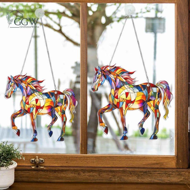 Horse Sun Catcher, Equestrian sun catcher, Horse window decor, Horse crystal suncatcher, Horse ornament, Horse home decor, Horse Acrylic art