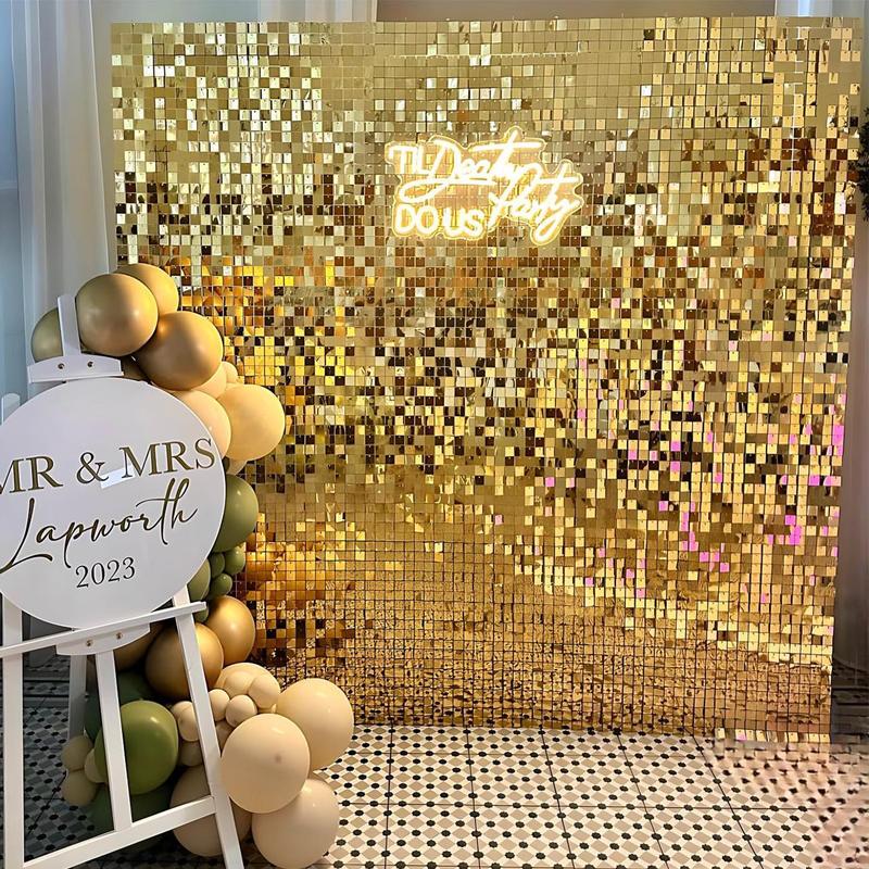 Shimmer Wall Backdrop 12 18 24 30 36 Packs Shimmer Backdrop Panels for Wedding Party Birthday Engagement Decoration Banners Ornaments